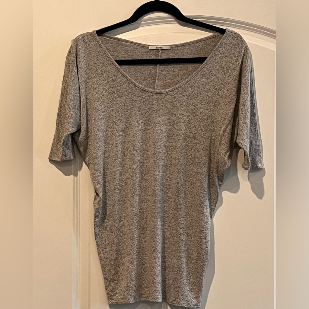Acemi Slightly Oversized Top In Grey Size Medium